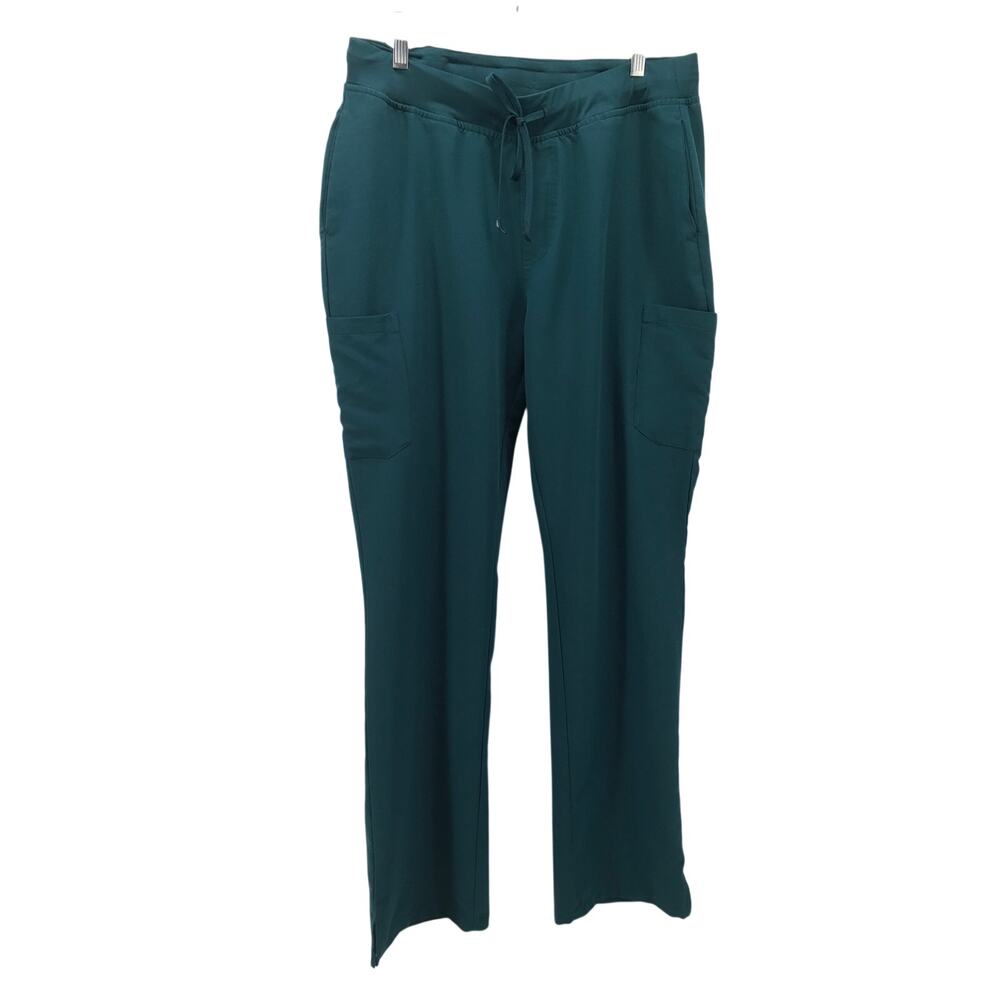 Mandala MidRise Straight Leg Cargo Scrub Pant Caribbean Blue Large Tall Nursing